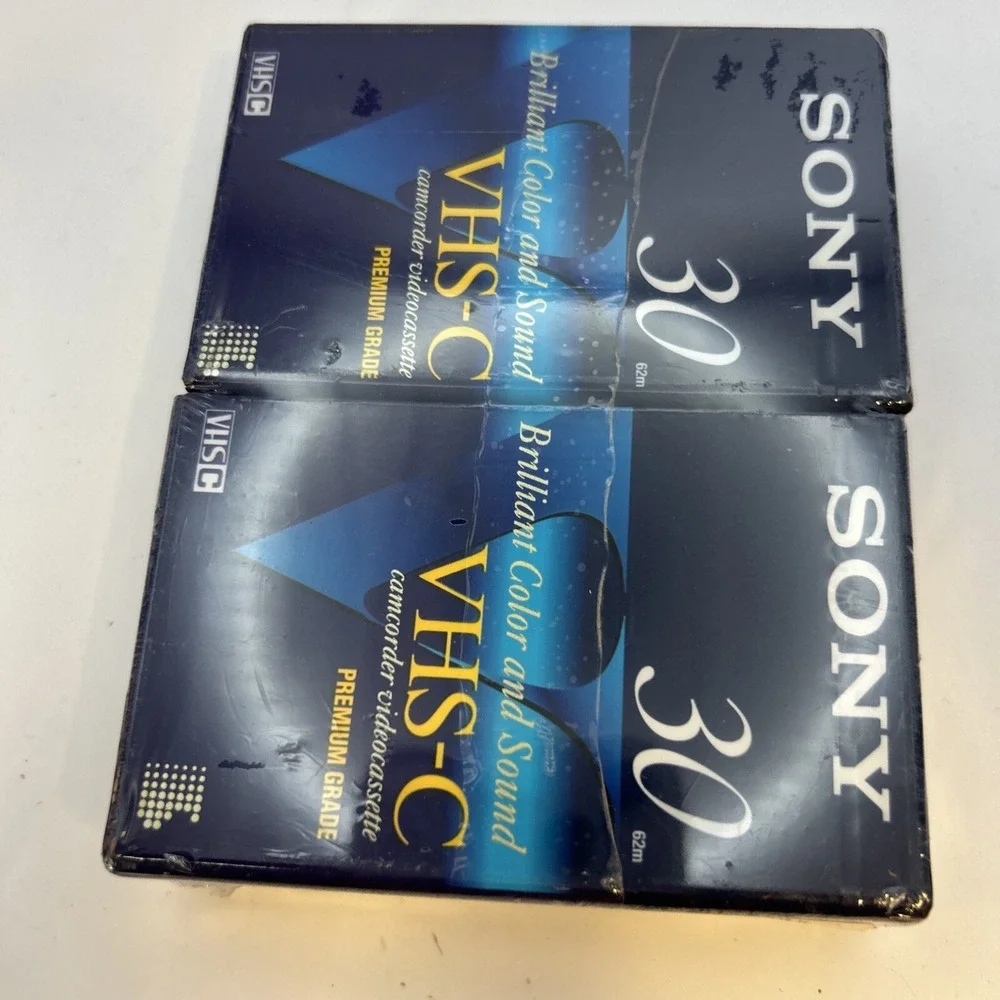 VHS-C Sony Premium Grade Camcorder Video Cassette Tapes 2 Pack 30 Minutes NEW